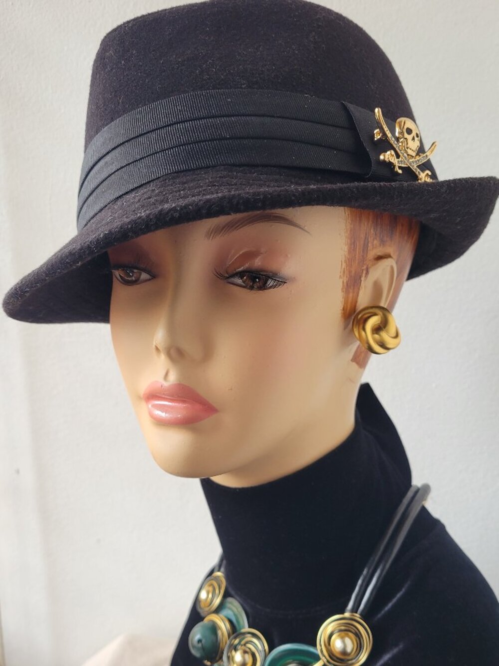 Classic Black Fedora Hat | Multi-Layer Ribbon Band | Unisex | One Size